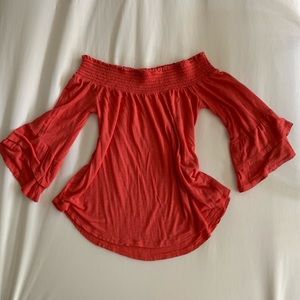 3 for $15 Coral off shoulder top